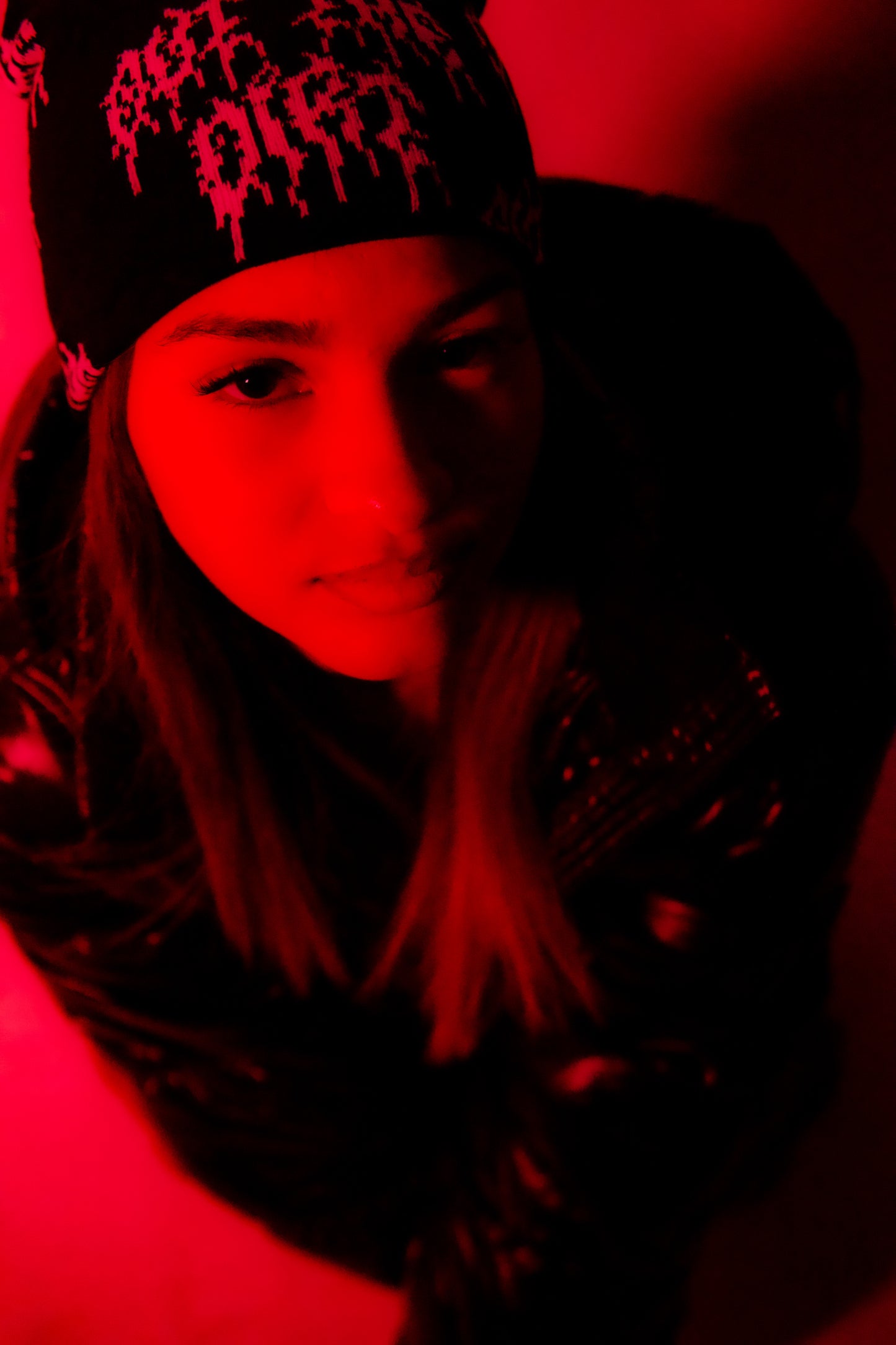 Out The Dirt - Allover Logo Beanie In Black