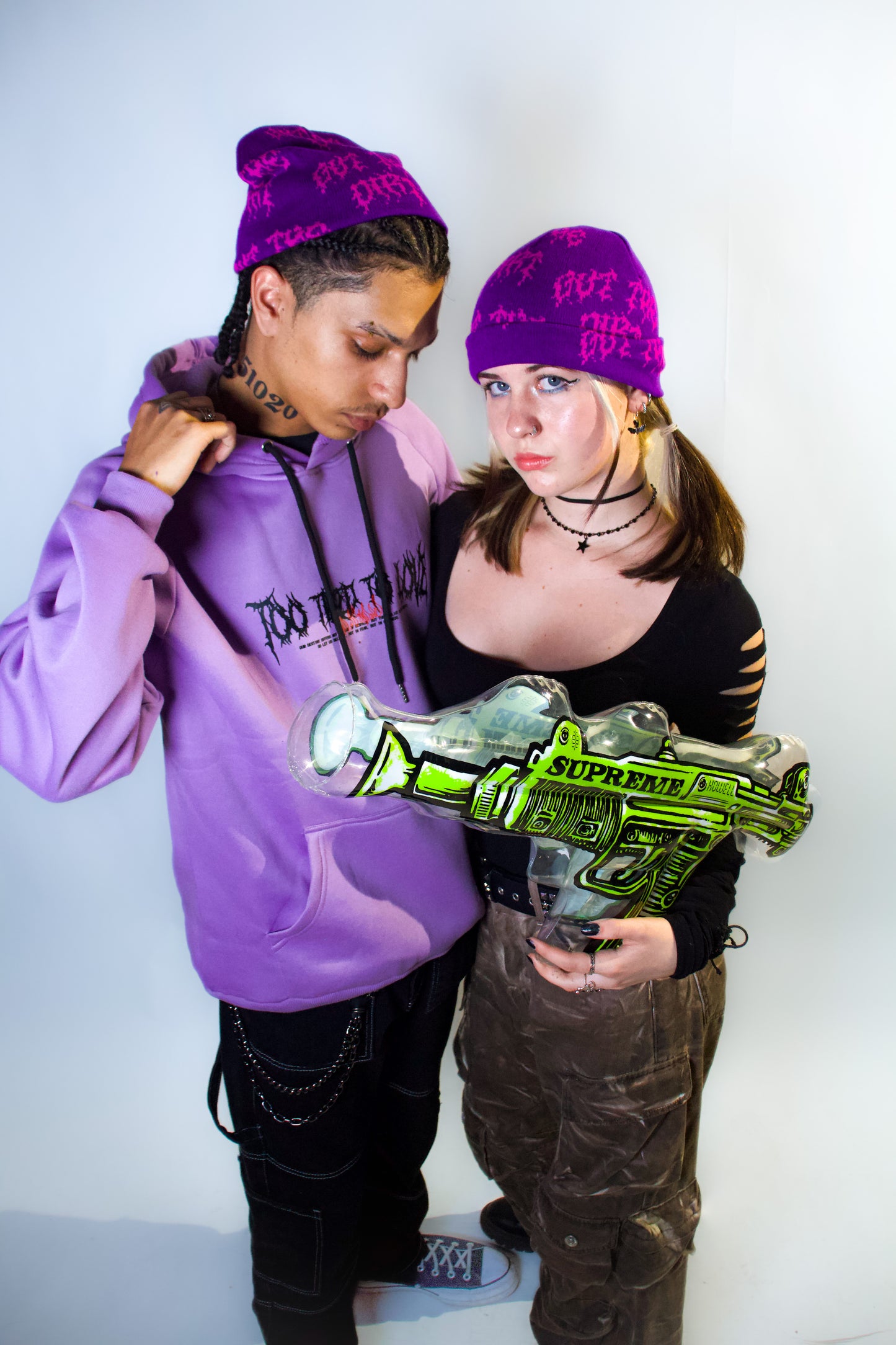 Out The Dirt - Allover Logo Beanie (CHOWDER EDITION)