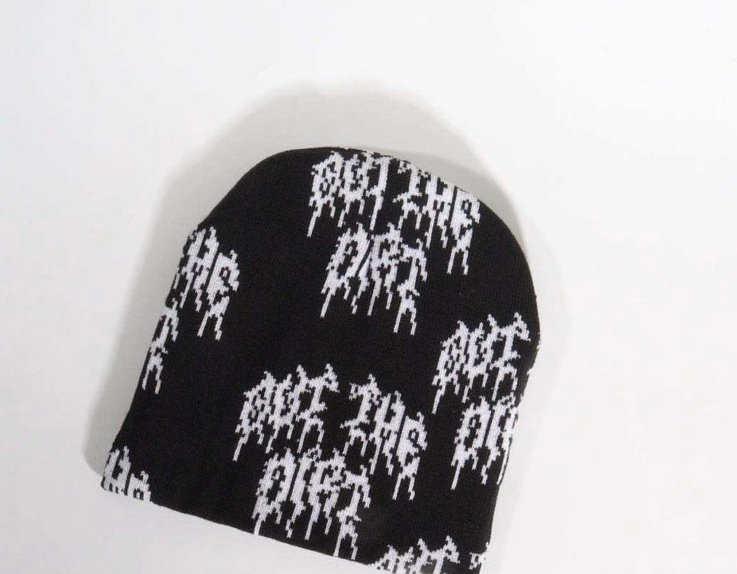 Out The Dirt - Allover Logo Beanie In Black